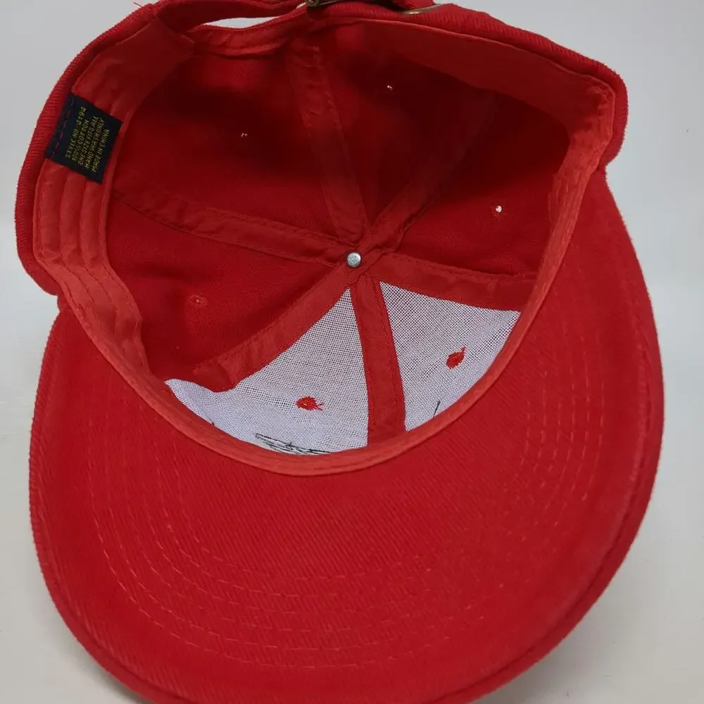 Red Baseball Cap One Size REC Fabricators Inc Embroidered Logo Slideback Hat